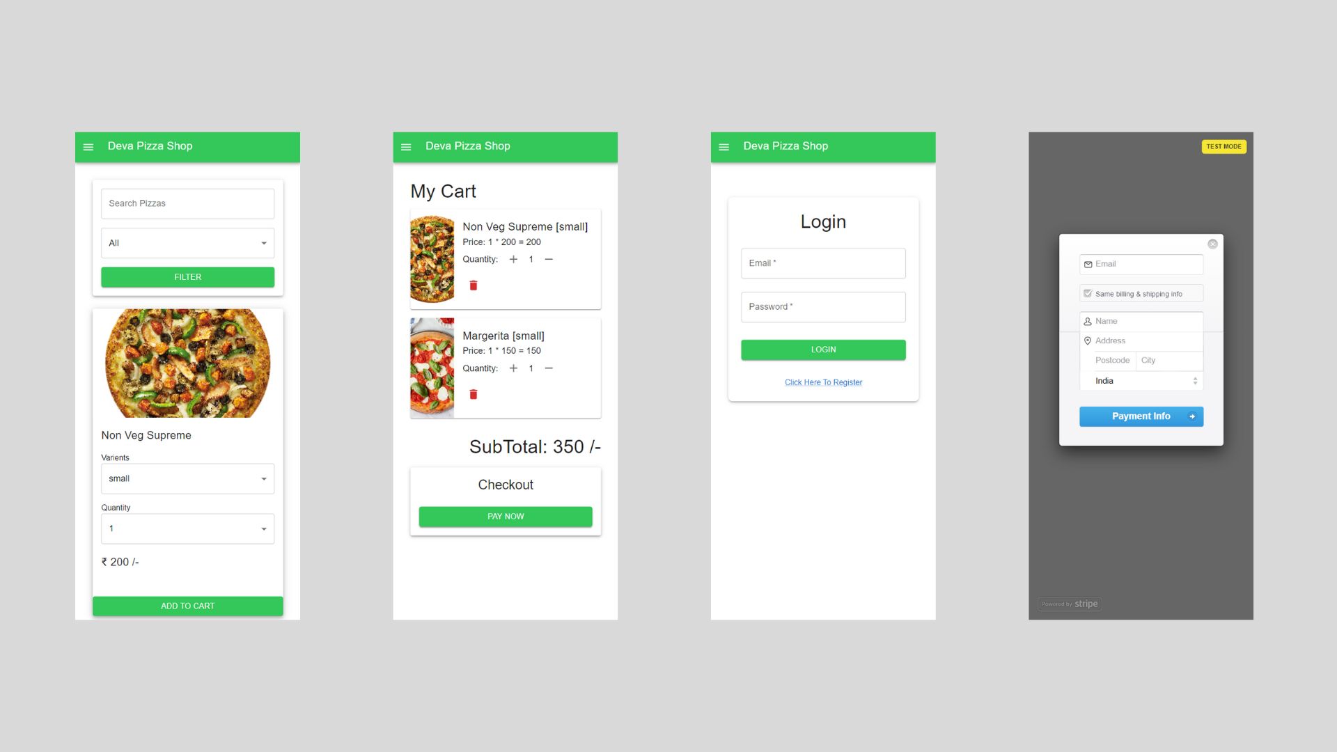 Screenshot of Food Delivery App